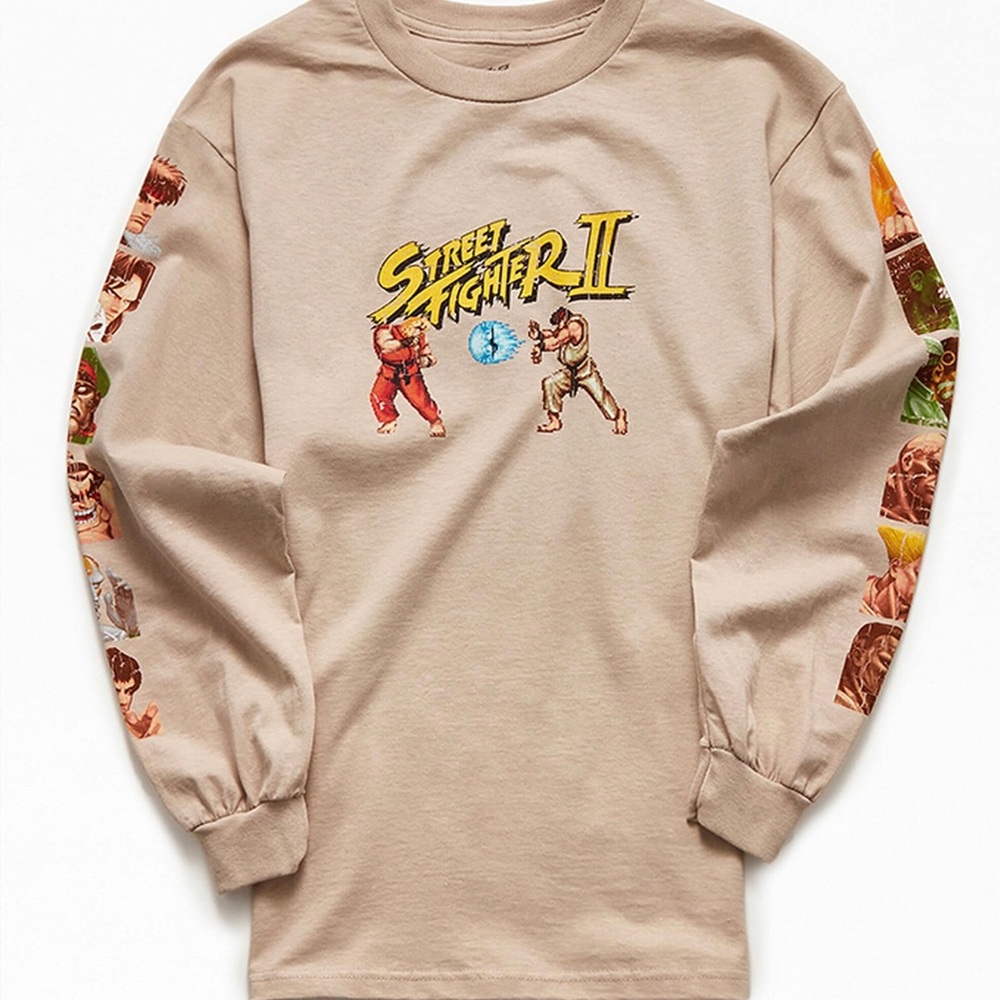PacSun Street Fighter Sand Long Sleeve T-Shirt